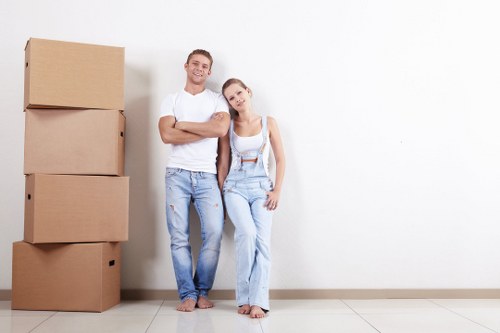 Home moving boxes prepared for a relocation in Holloway