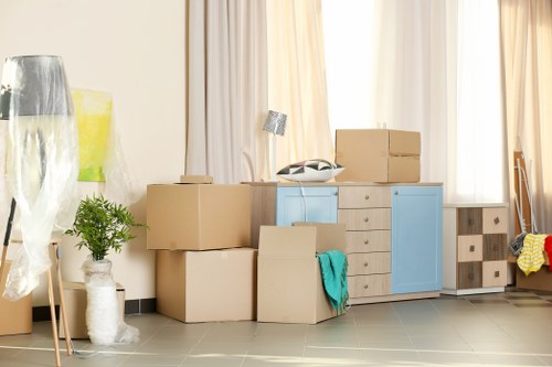 Professional packing boxes prepared for a move in Holloway