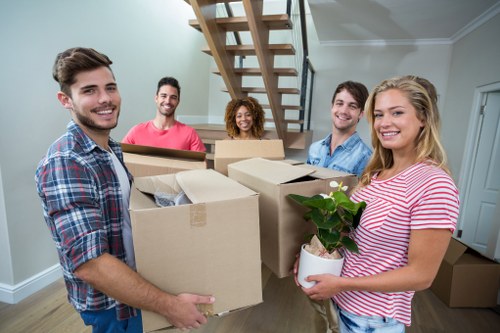 Commercial moving team planning a business relocation in Holloway