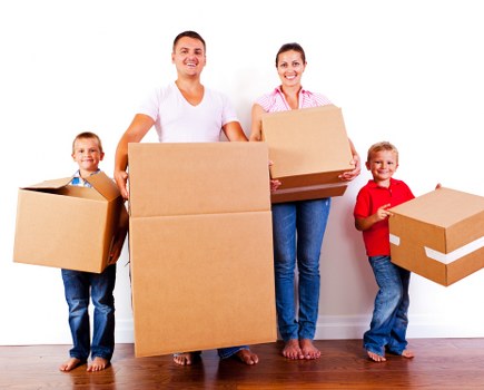 Organised student relocation with boxes and bags in Holloway