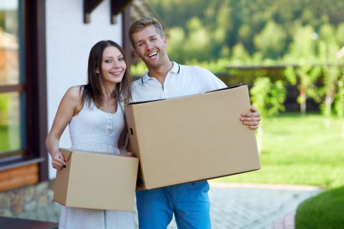 Household furniture and boxes stored safely in a Holloway storage unit