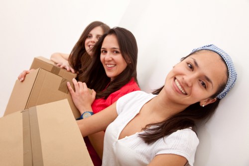 Packed furniture move from a Holloway flat on a busy road