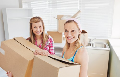 Packed household items ready for a move in Holloway