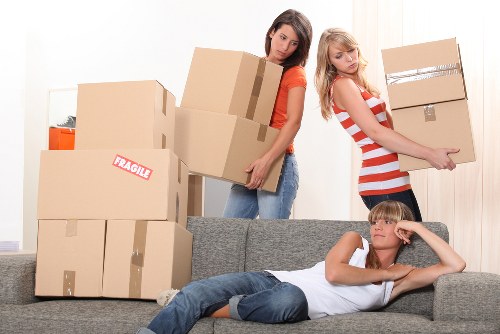 Assorted removal boxes and packing supplies ready for packing